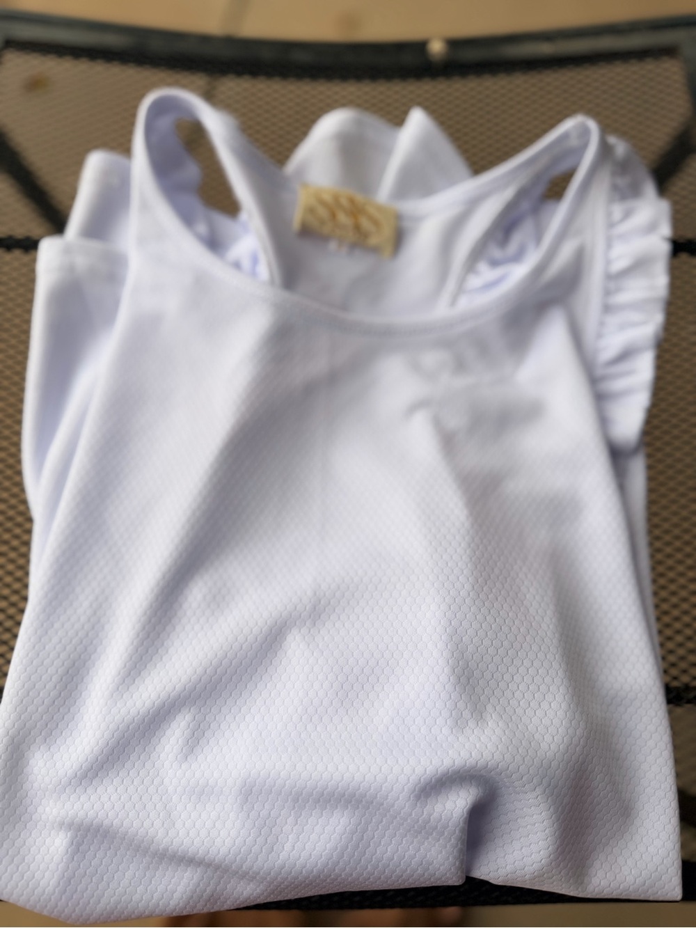 SSYS the label Women’s White Ruffle Racerback Active Tank Top Size XS - Picture 9 of 10